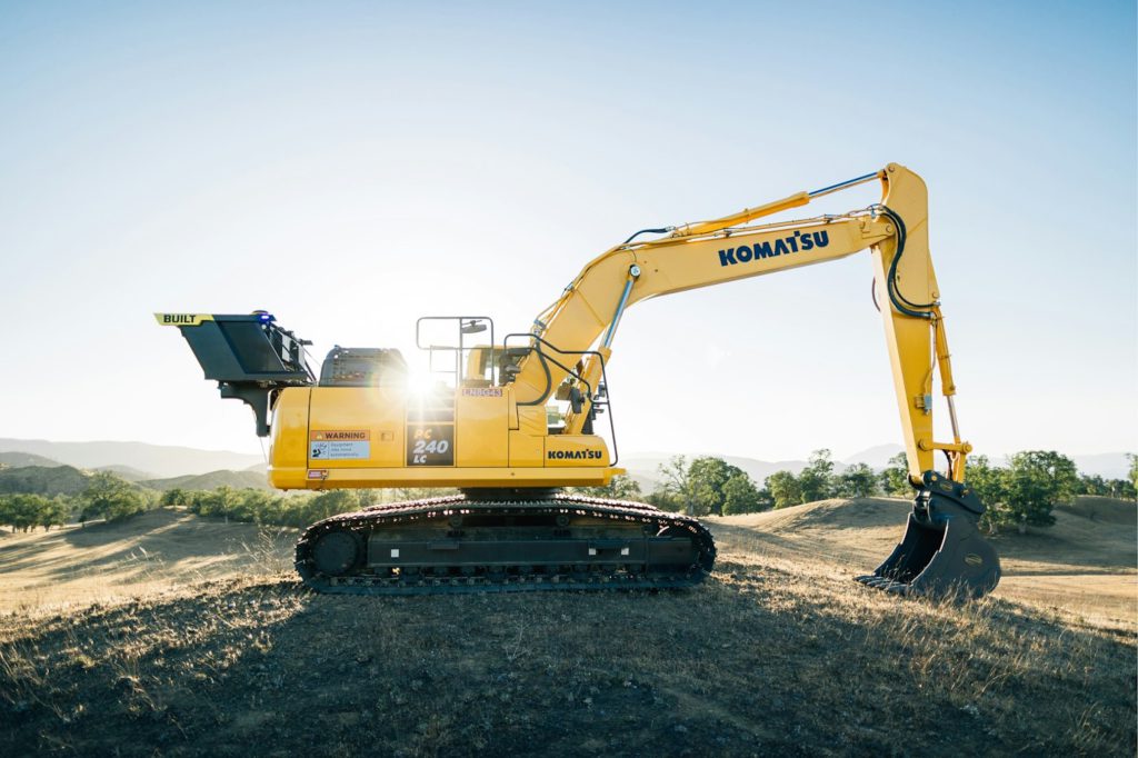 Excavator working on a dirt site