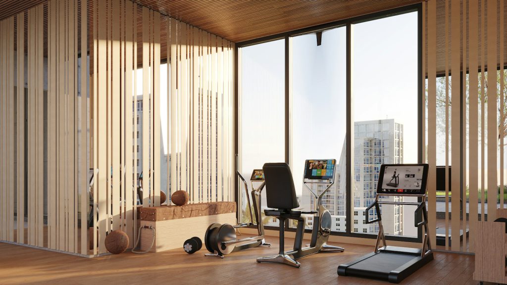 Modern gym with exercise equipment