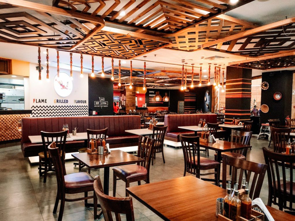 Newly fitted-out restaurant interior