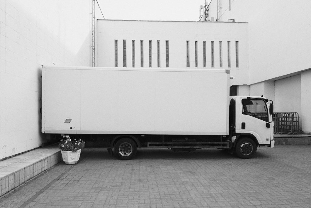 Delivery lorry at a loading bay